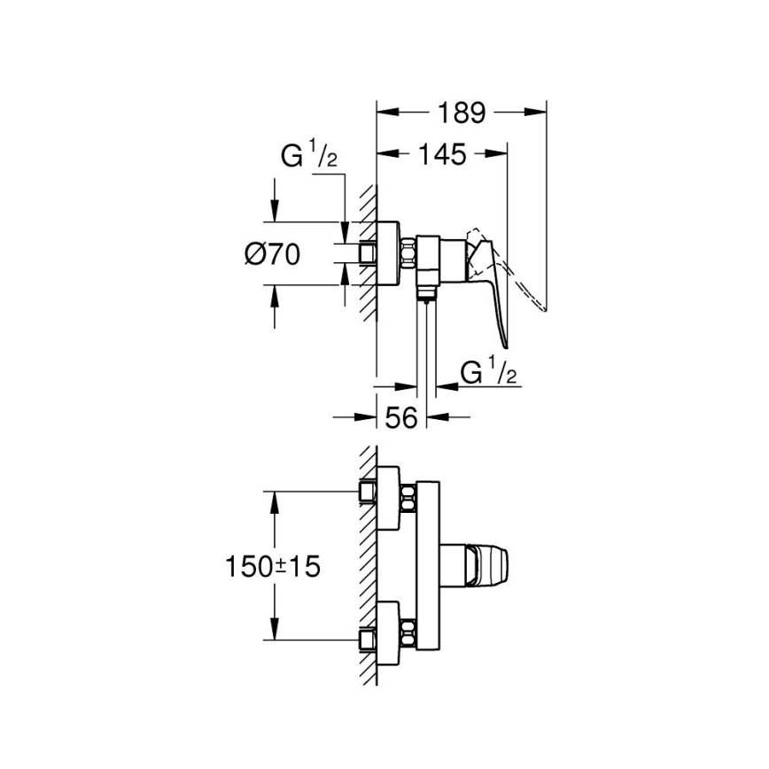 GROHE 1018740000 - Duscharmatur DICE glänzender Chrom