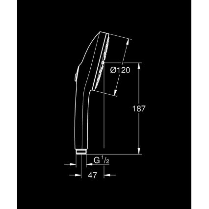 GROHE 1348642430 - Pommeau de douche VITALIO JOY+ 120 mm noir