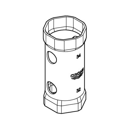 GROHE 19332000 - Schlüssel 34 mm, Hochglanz-Chrom