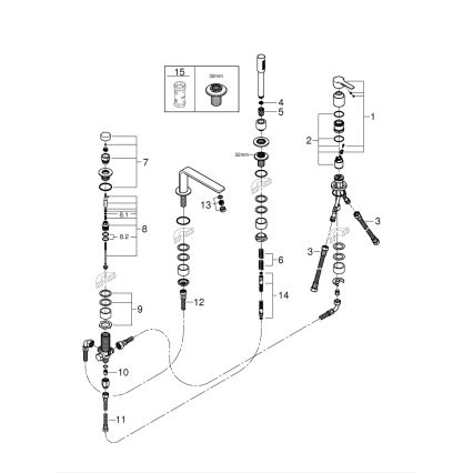 GROHE 19577001 - Gruppo vasca 4 fori LINEARE, cromo lucido