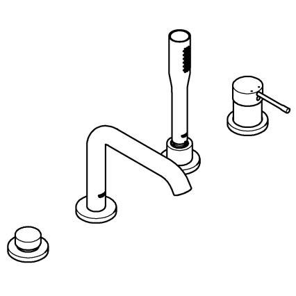GROHE 19578001 - Miscelatore per vasca a quattro fori ESSENCE 197 mm, cromato lucido