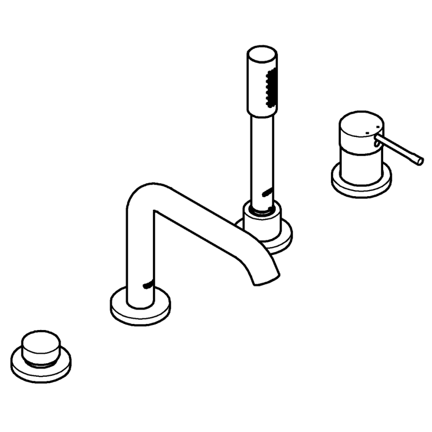 GROHE 19578DC1 - Mitigeur bain 4 trous ESSENCE en acier inoxydable