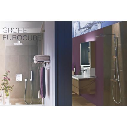 GROHE 19895000 - 2-Loch-Waschtischarmatur EUROCUBE, 171 mm, glänzender Chrom