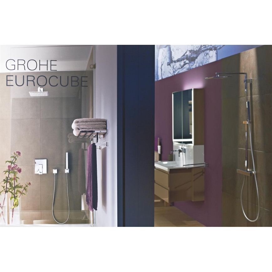 GROHE 19895000 - Miscelatore per lavabo a due fori EUROCUBE 171 mm, cromo lucido