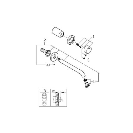 GROHE 19967DL1 - Mitigeur de lavabo à deux trous ESSENCE 230 mm, finition bronze