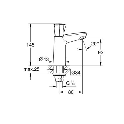 GROHE 20186001 - COSTA L DN 15 Valvola da incasso, cromo lucido