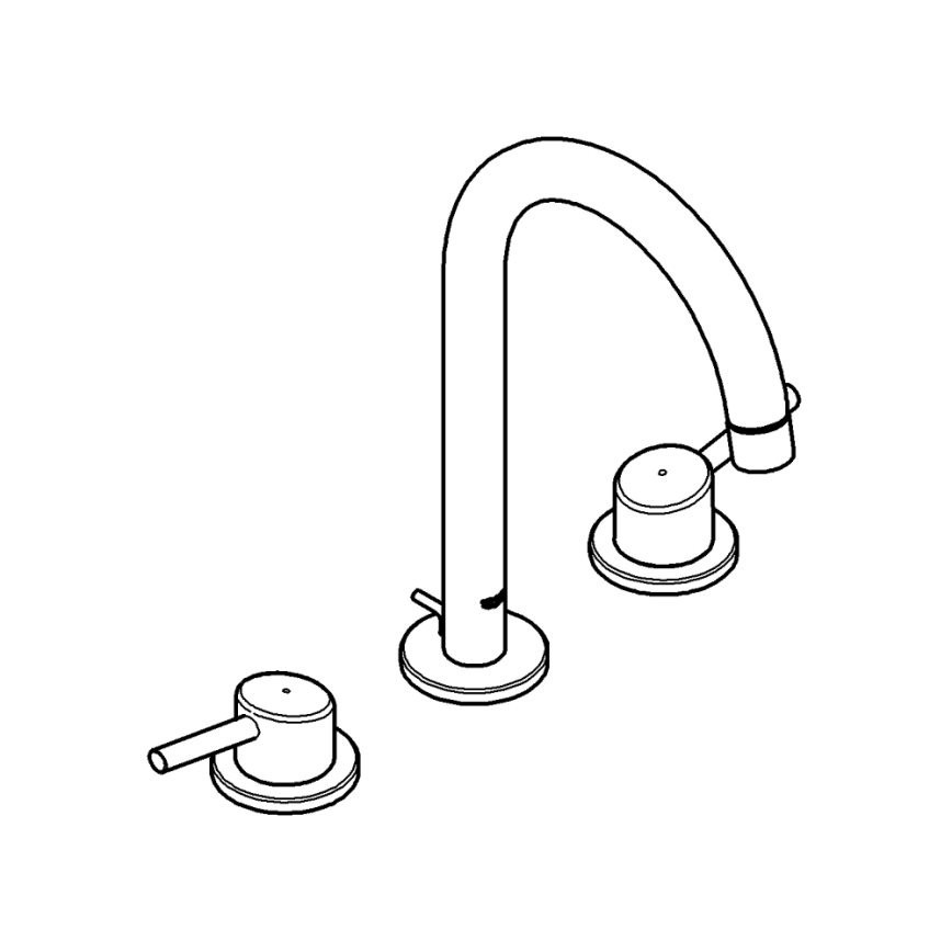 GROHE 20216001 - CONCETTO Miscelatore lavabo a tre fori DN 15 Misura L Cromo