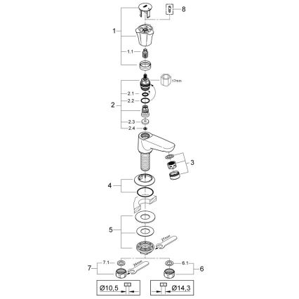 GROHE 20404001 - Miscelatore monocomando da lavabo COSTA L DN 15 cromo lucido