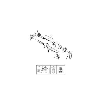 GROHE 20474001 - Miscelatore per lavabo per installazione ad incasso 177 mm cromato lucido
