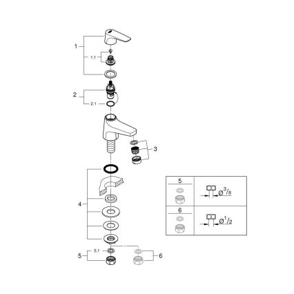 GROHE 20577000 - Robinet d'arrêt START FLOW DN 15 chromé brillant