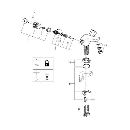 GROHE 21100001 - Mitigeur pour lavabo COSTA L DN 15 chromé brillant