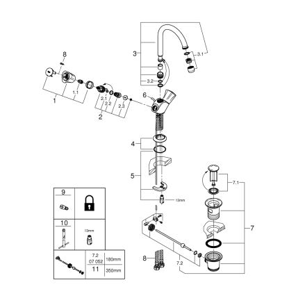 GROHE 21375001 - Miscelatore lavabo COSTA L, cromo lucido