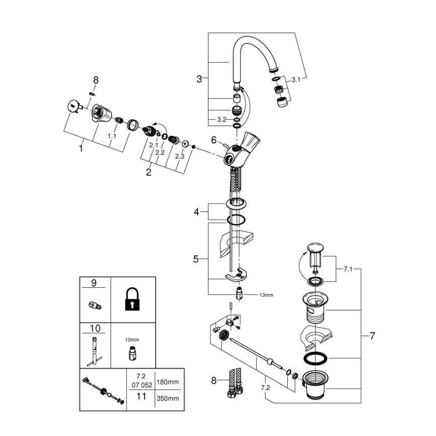 GROHE 21375001 - Waschtischarmatur COSTA L, glänzender Chrom