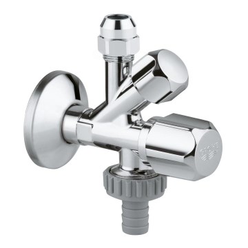 GROHE 22036000 - Robinet d'arrêt d'angle combiné ORIGINAL WAS® DN 15, finition chrome brillant