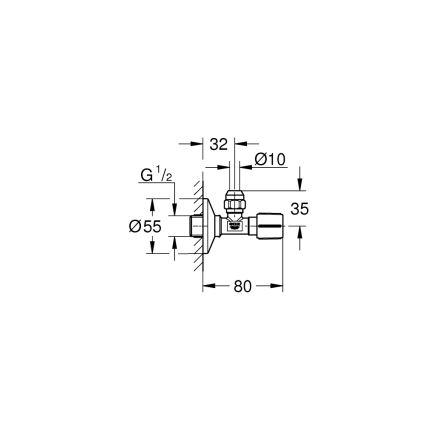 GROHE 22037000 - Valvola ad angolo DN 15, cromo lucido
