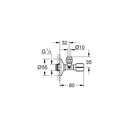 GROHE 22039000 - Valvola ad angolo UNIVERSAL DN 15, cromo lucido
