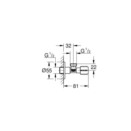 GROHE 22041001 - Robinet d'arrêt d'angle DN 15 chromé brillant