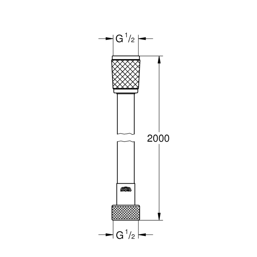 GROHE 22113000 - Flexible de douche VITALIOFLEX TREND 2000 mm chromé brillant