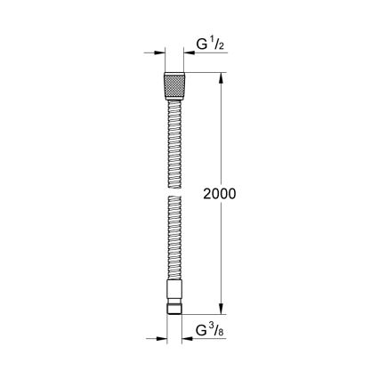 GROHE 22116000 - Flexible de douche VITALIOFLEX 2000 mm chrome brillant