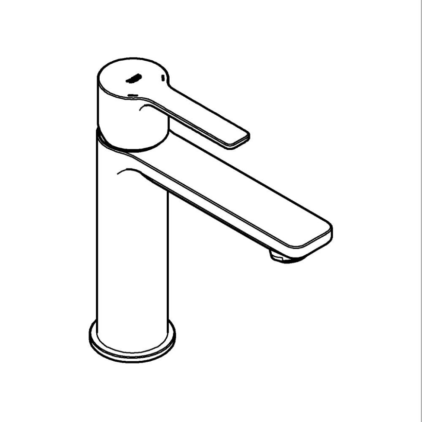 GROHE 23106AL1 - LINEARE basin mixer, dimensione S, grafite