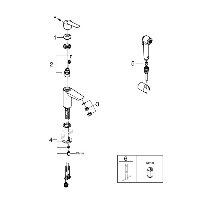 GROHE 231232433 - Mitigeur pour lavabo START DN 15 taille S noir