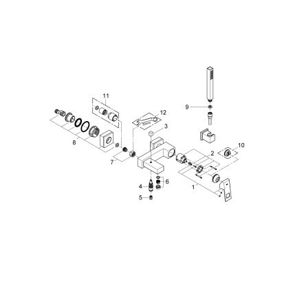 GROHE 23141000 - Mitigeur de baignoire EUROCUBE DN 15 chrome poli