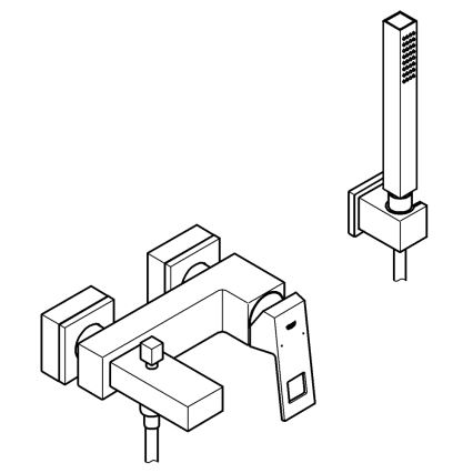 GROHE 23141000 - Mitigeur de baignoire EUROCUBE DN 15 chrome poli