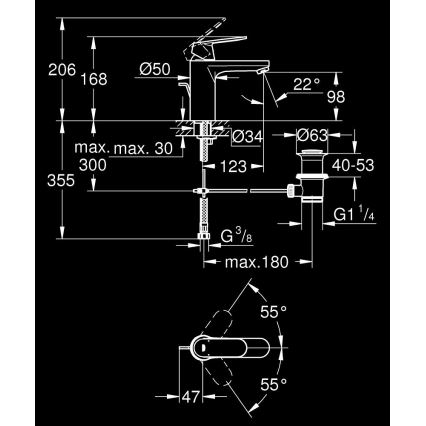 GROHE 23325000 - Mitigeur pour lavabo EUROSMART COSMOPOLITAN, taille M, chromé