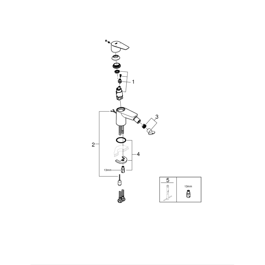 GROHE 23332001 - Bidetarmatur BAUEDGE Größe S, glänzender Chrom