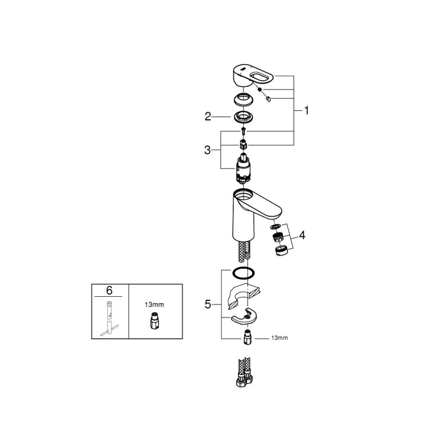 GROHE 23337000 - Mitigeur pour lavabo BAULOOP DN 15 chrome poli