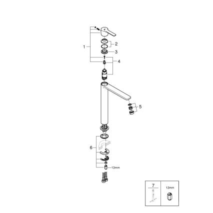 GROHE 23405DC1 - LINEARE Miscelatore lavabo DN 15, acciaio inossidabile