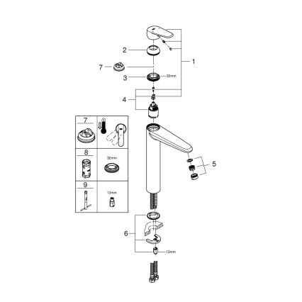 GROHE 23432000 - Miscelatore lavabo EURODISC COSMOPOLITAN XL, cromato