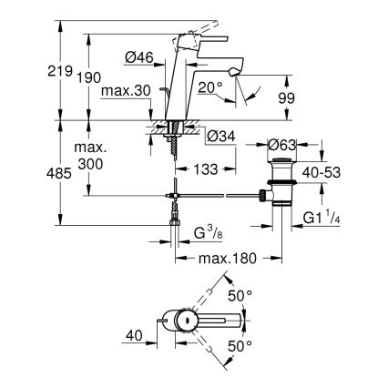 GROHE 23450001 - Mitigeur pour lavabo CONCETTO M chromé brillant