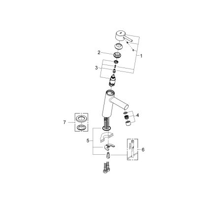 GROHE 23451001 - Mitigeur de lavabo CONCETTO DN 15, finition chrome brillant