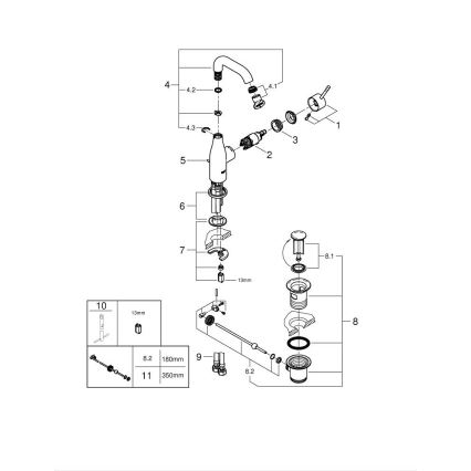 GROHE 23462001 - Waschtischarmatur ESSENCE DN 15, Größe M, glänzender Chrom