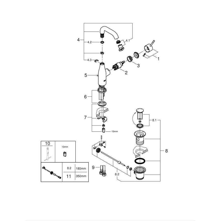 GROHE 23462AL1 - Mitigeur pour lavabo ESSENCE Taille M finition graphite