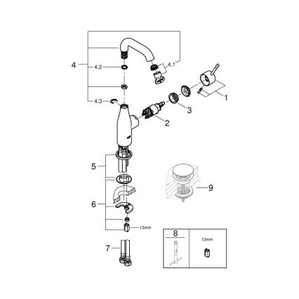 GROHE 23463001 - Mitigeur de lavabo ESSENCE taille M, chrome brillant