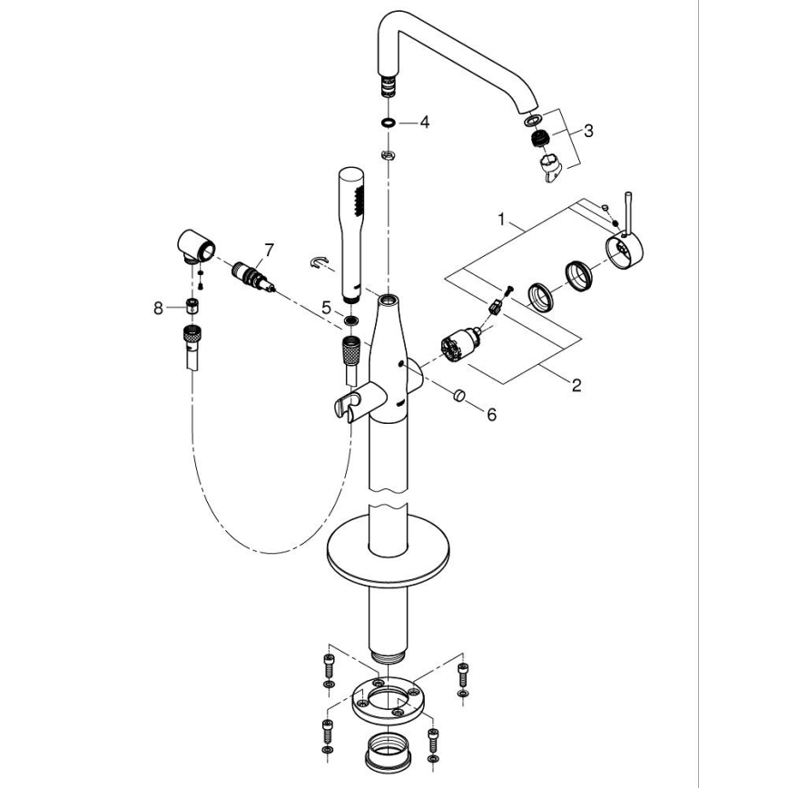 GROHE 23491GN1 - Mitigeur de baignoire ESSENCE 277 mm, doré