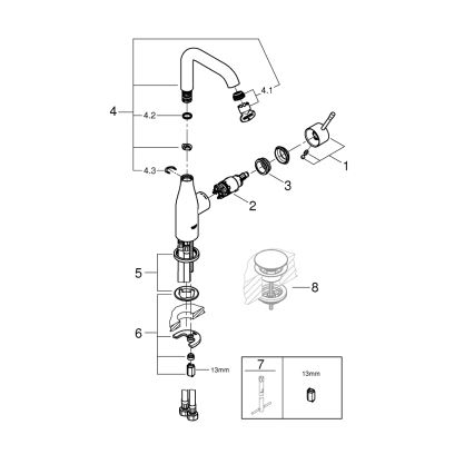 GROHE 23541001 - Waschtischarmatur ESSENCE DN 15, Chrom glänzend