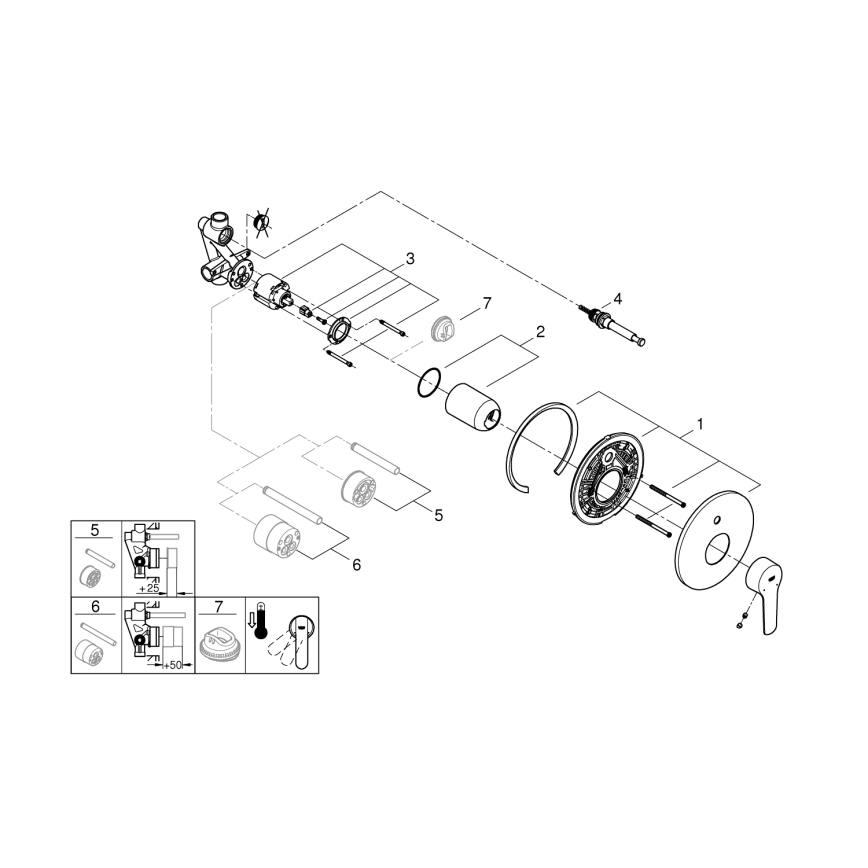 GROHE 23558002 - Mitigeur de baignoire START, chrome brillant