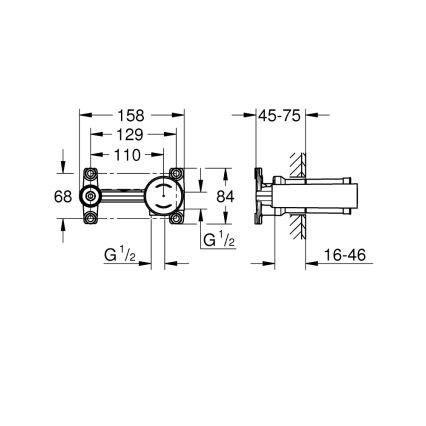 GROHE 23571000 - Corpo incasso per miscelatore sottotraccia