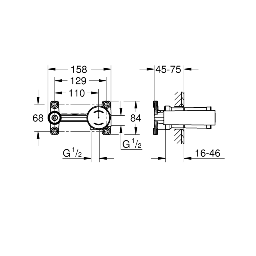 GROHE 23571000 - Corpo incasso per miscelatore sottotraccia