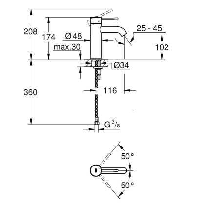 GROHE 23590DL1 - Mitigeur pour lavabo ESSENCE taille S, bronze