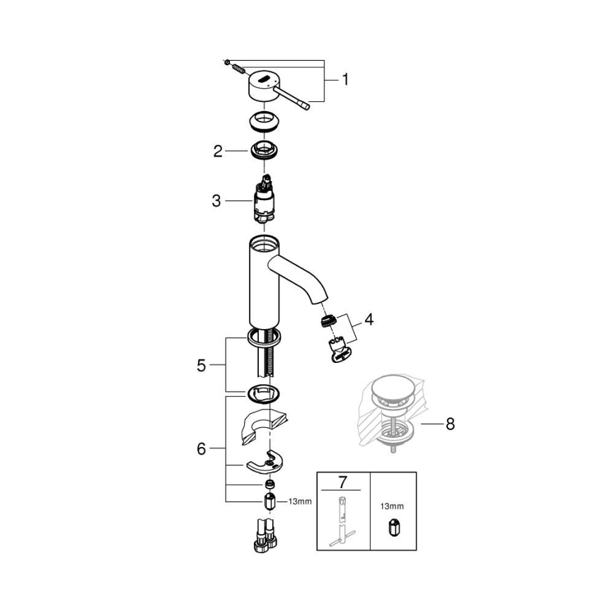 GROHE 23590DL1 - Waschtischarmatur ESSENCE Größe S Bronze