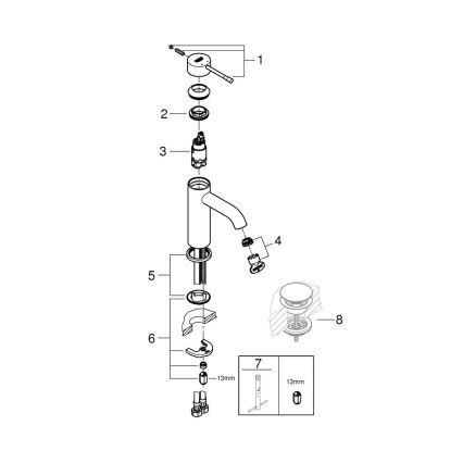 GROHE 23590GL1 - Mitigeur pour lavabo ESSENCE DN 15 taille S, finition dorée