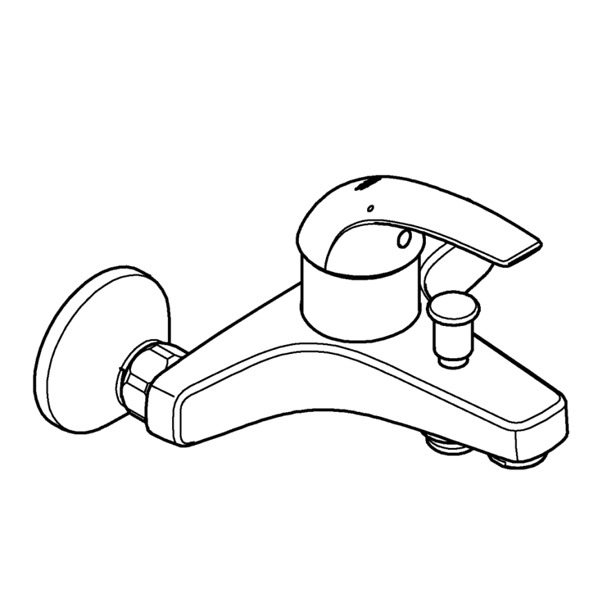 GROHE 23599000 - Mitigeur de baignoire EUROSMART DN 15 chromé brillant