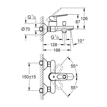 GROHE 23603000 - Mitigeur de baignoire BAULOOP DN 15 chromé brillant