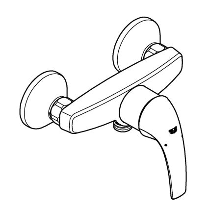 GROHE 23631000 - Duscharmatur BAUCURVE 150 mm, glänzender Chrom