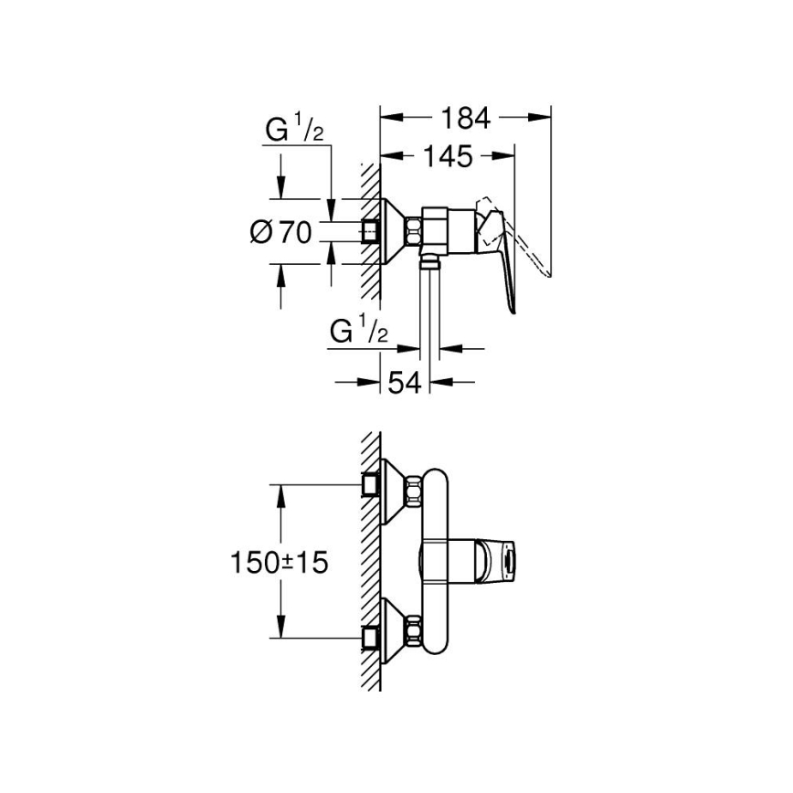 GROHE 23634000 - Duscharmatur BAULOOP DN 15 glänzender Chrom