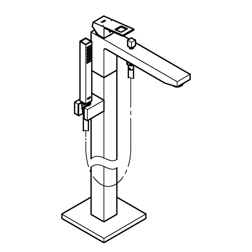GROHE 23672001 - Miscelatore per vasca EUROCUBE 298 mm, cromo lucido